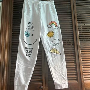 Smiley doodle PACSun sweat pants